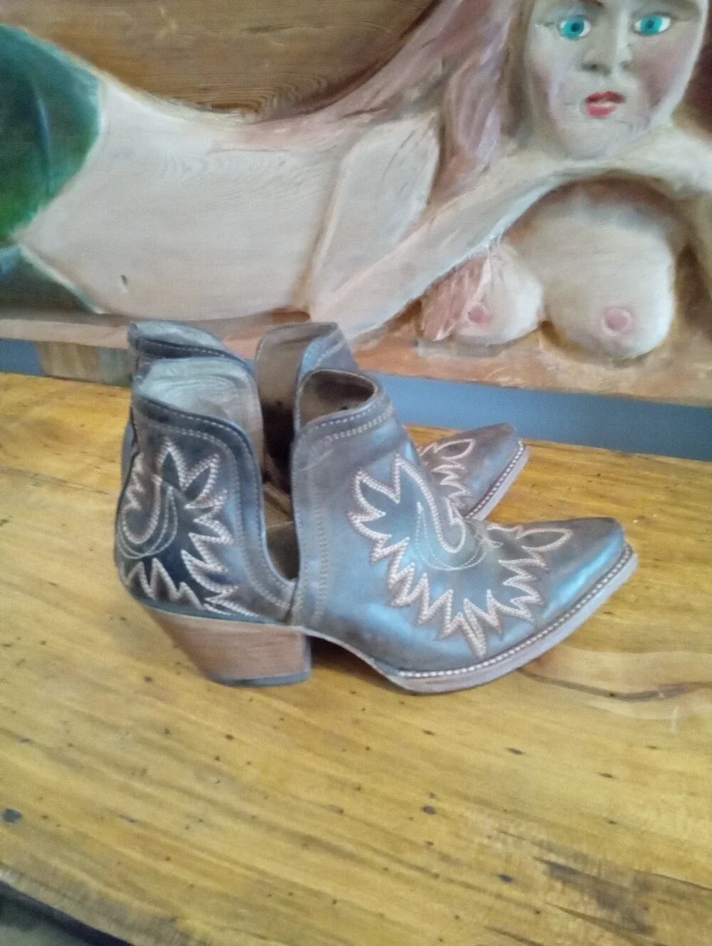 Ariat Dixxon Western Bootie Sz8 10027282 Full Grain Leather Hand Crafted Mexico